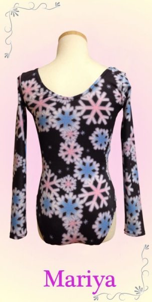 画像2: 長袖レオタード　100〜140(雪の結晶） (2)